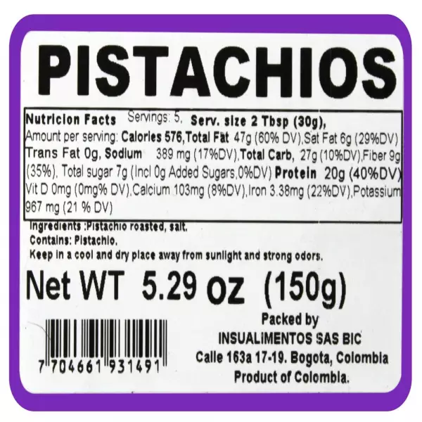 PISTACHIOS - 5.29 oz