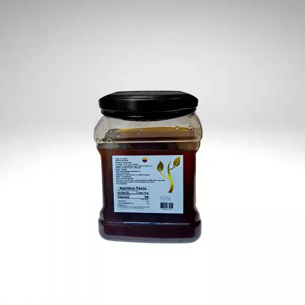 Pure bee honey. Square Plastic Jar - 48 oz