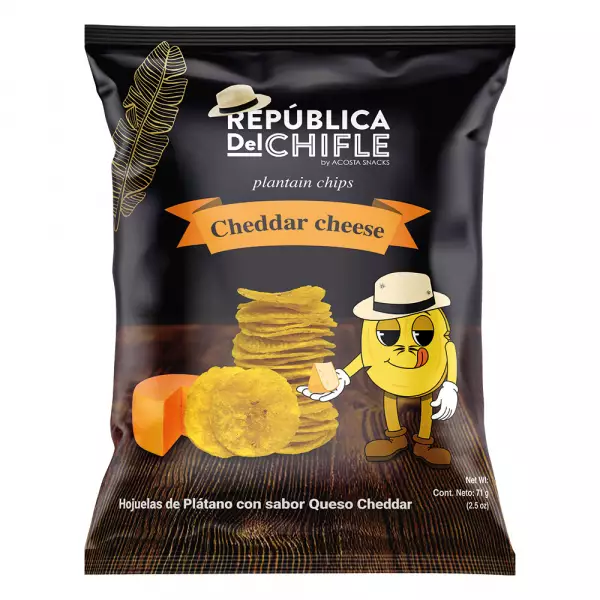 Republica del Chifle | Banana chip with cheddar cheese flavor | 2.5 oz