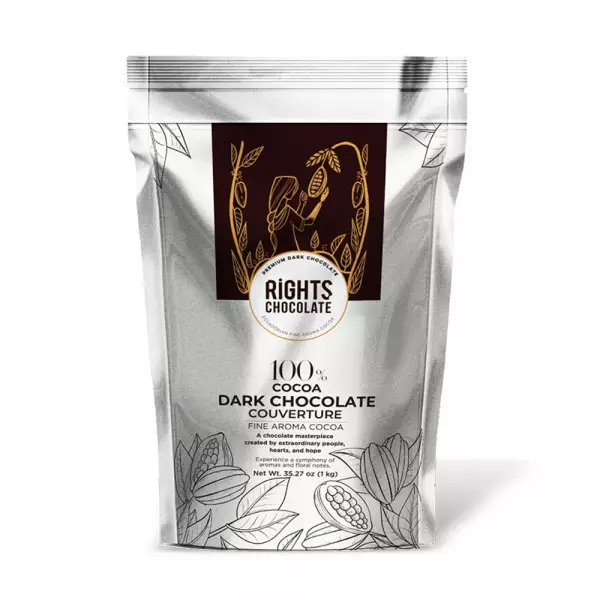 Rights Chocolate | 100% Dark Chocolate Coverture bitter Chocolate | 35,27 oz E