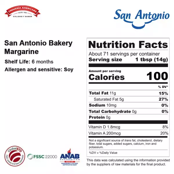 San Antonio Bakery Margarine - 22 lb E