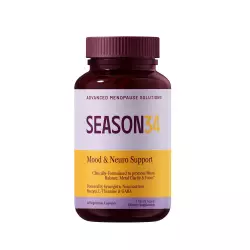 SEASON34-Menopause Mood & Memory Support - 60 Ct - Brain Fog, Focus, Clarity - Doctor-Formulated