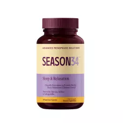 SEASON34-Menopause Sleep Support - 60 Ct - Night Sweats, Restless Sleep, Fatigue - Melatonin-Free
