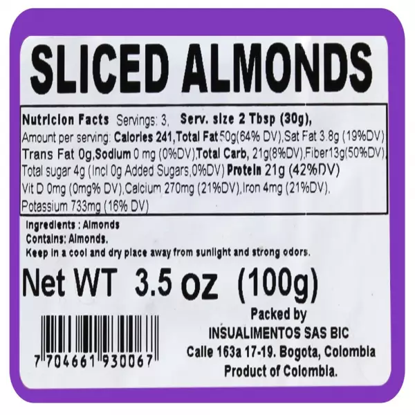 SLICED ALMONDS - 3.53 oz