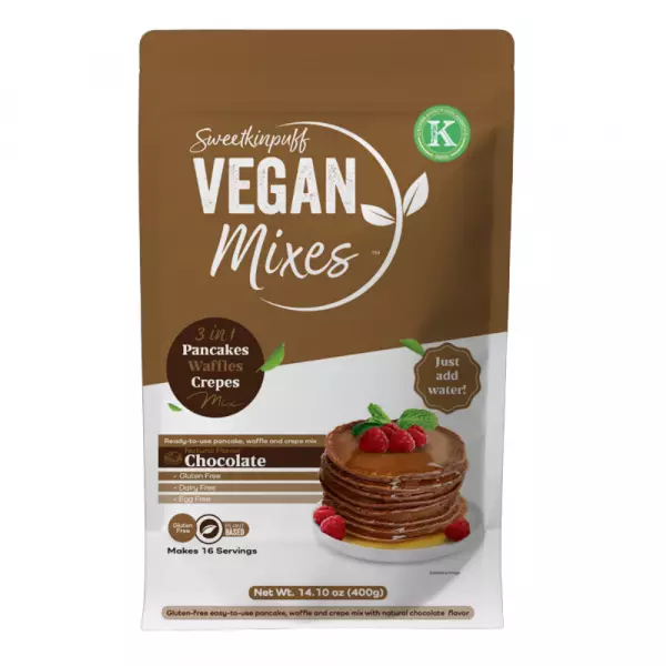Smart Chocolate Pancakes 14 oz -Vegan - Kosher - Gluten Free