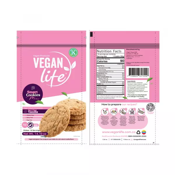 Smart Cookies Vanilla - Excellent Source of Fiber Suitable for Vegan and Kosher Diets