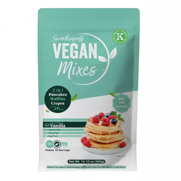 Smart Vanilla Pancakes  14 oz -Vegan -Kosher - Gluten Free