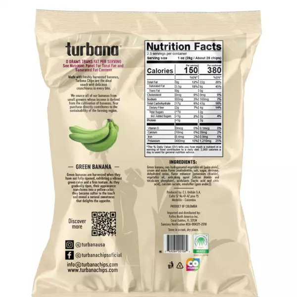 Sour cream & onions Banana chips 2.5 oz