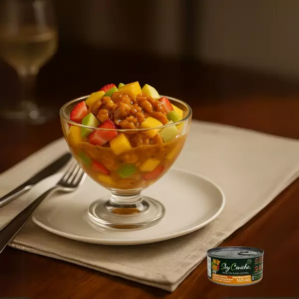 Soy Ceviche in Spicy Honey Mustard Sauce-5,64oz-Vegan Protein–Gluten free–Low in calories-High fiber