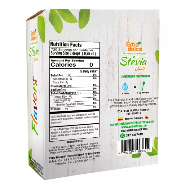 Stevia liquid sweetener pack of 3 flavors.