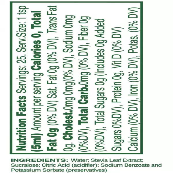 Stevia Liquid Sweetener with Sucralose - 4.22oz - Zero Calorie, Carb, Sugar.