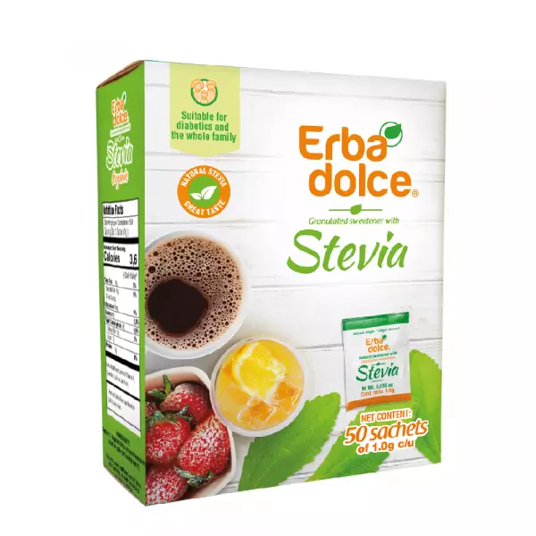 Stevia sweetener  Box 50 sachets x 1.0 g E.D