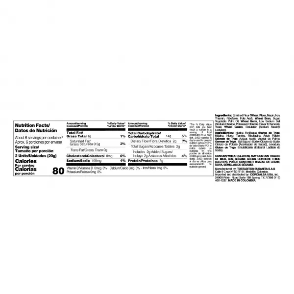 Susanita | Wholewheat Toast | 4.4 Oz E.