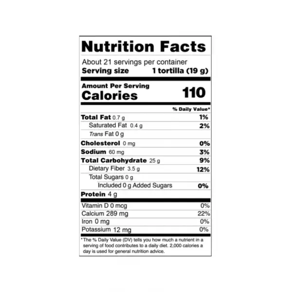 Tortilla with nopal - 14  oz - Low Calories - Gluten Free - Vegan