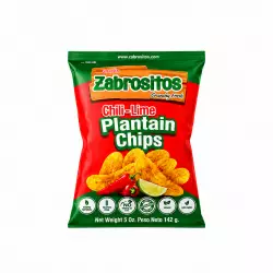 Zabrositos - Plantain Chips Flavored Chili-Lime  5 oz - Natural, Vegan, Gluten Free, No Trans Fat