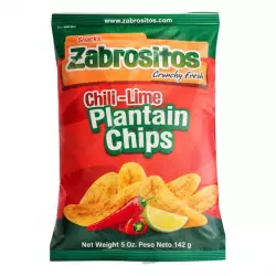Zabrositos - Plantain Chips Flavored Chili-Lime 5 oz - Natural, Vegan, Gluten Free, No Trans Fat E