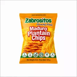 Zabrositos - Plantain Chips Sweet/Maduro  5 oz - Natural, Vegan, Gluten Free, No Trans Fat