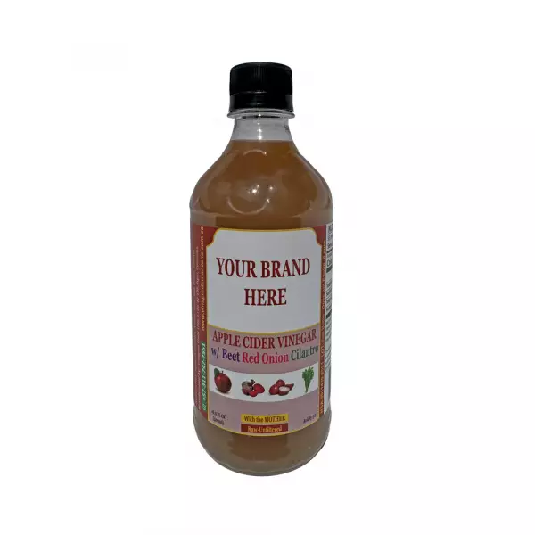 Apple Cider Vinegar, w/ mother, unfiltered, w/ Beet Red Onion, Cilantro 16,9 oz.