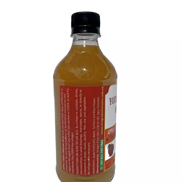 Apple Cider Vinegar, w/ mother, unfiltered, w/  Turmeric Black Pepper  (16,9 oz. /  500 ml)