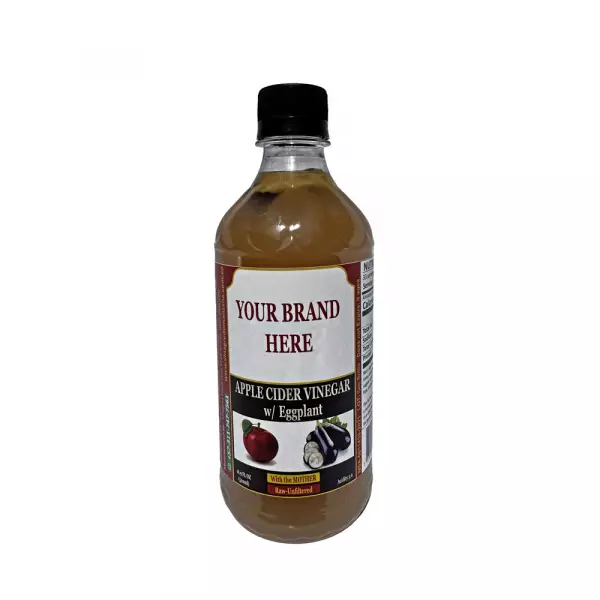 Apple Cider Vinegar, w/ mother, unfiltered, w/ EggPlant 16,9 oz.
