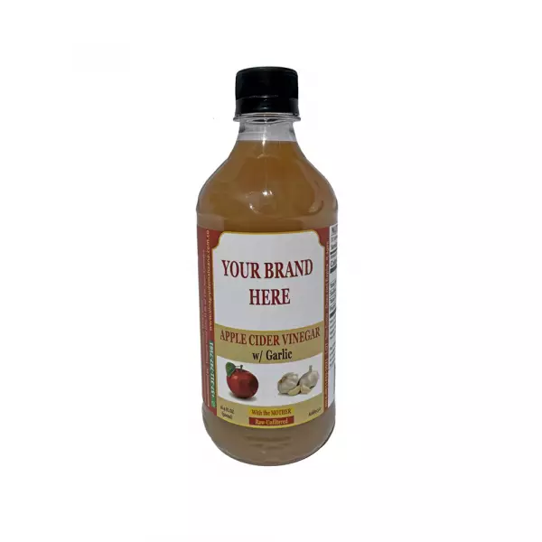 Apple Cider Vinegar, w/ mother, unfiltered, w/ Garlic 16,9 oz.