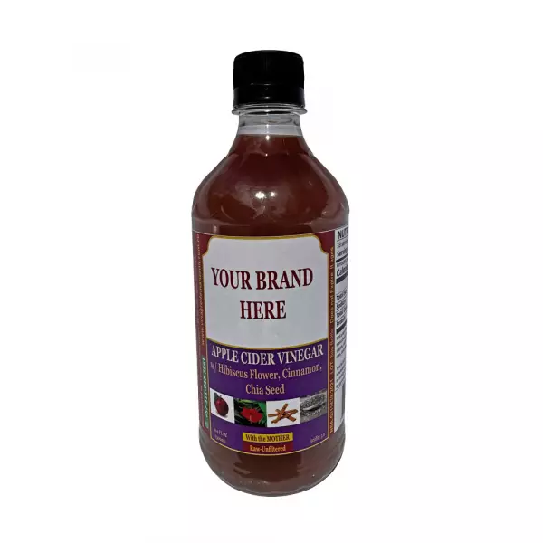 Apple Cider Vinegar, w/ mother, unfiltered, w/ Hibiscus Flwr Cinnamon Chia Seed 16,9 oz.