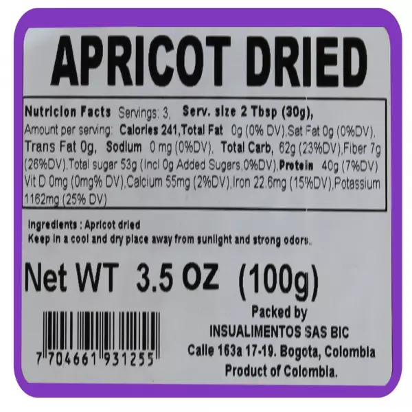 APRICOT DRIED - 3.53 oz