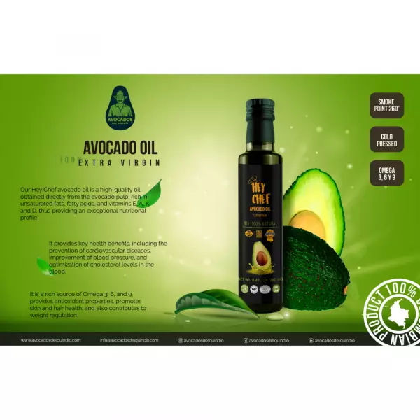 Avocado oil/ BASIL FLAVOR/ Extra Virgin/ Unrefined/ FIRST COLD PRESSED/ 100% natural/ Vegan/ 8.4oz