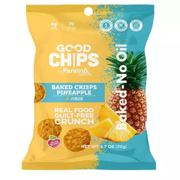 Baked Pineapple Crisps 0.7oz Snack - Vegan. no oil. no added sugar. gluten free