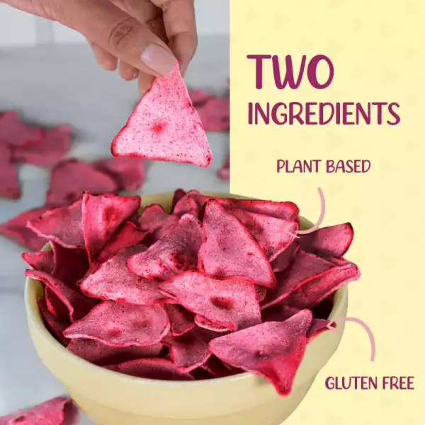 Beetroot and corn tortilla chips / 4.2oz (120 grams)  / Plant Based / Clean label / No preservatives