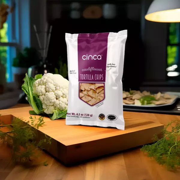 Cauliflower and corn chips / 4.2oz (120 grams) / Plant Based / Clean label / No preservatives