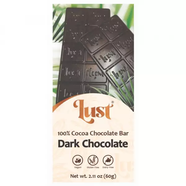 CHOCOLATE 100% cocoa - 2.11oz - Gluten Free - Vegan - Milk Free - Sugar Free