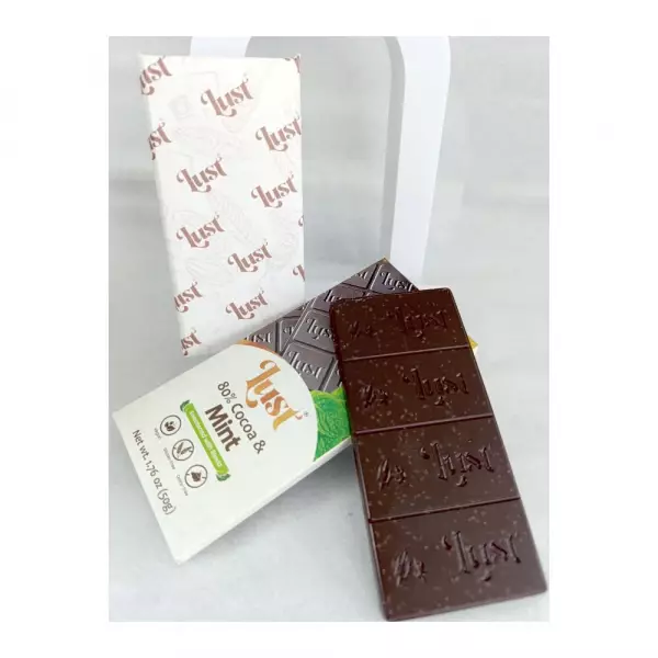 Chocolate 80% cocoa with MINT - 1.76oz with STEVIA - Gluten Free - Vegan - Sugar Free - Milk Free