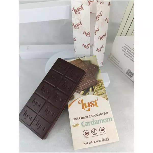 Chocolate with CARDAMOM  70% cocoa - 2.11oz - Gluten Free - Vegan - Milk Free