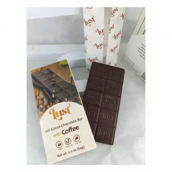 Chocolate with COFFEE 70% cocoa - 2.11oz - Gluten Free - Vegan - Milk Free