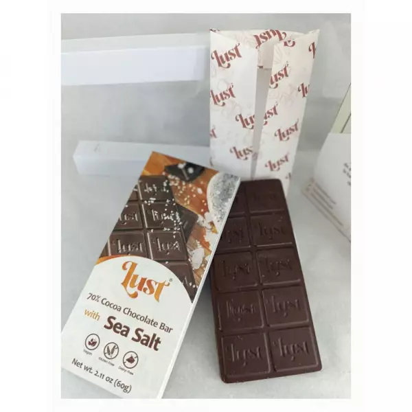 Chocolate with SEA SALT 70% cocoa - 2.11oz - Gluten Free - Vegan - Milk Free