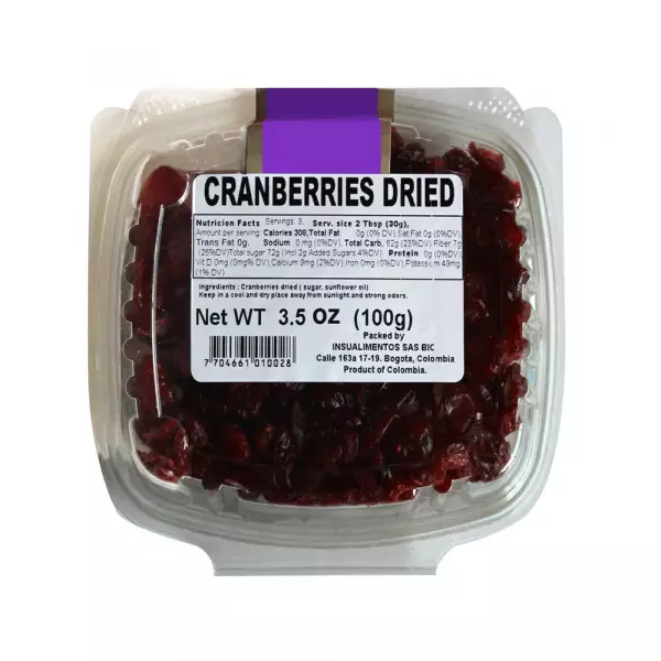 CRANBERRIES DRIED - 3.53 oz