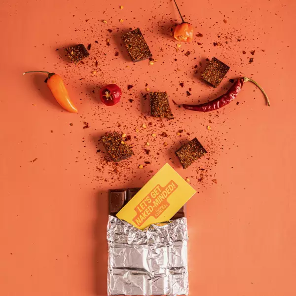 Dark Chocolate Bar 2.5 Oz Flirting 65% Amazonian Red Chilli Pepper