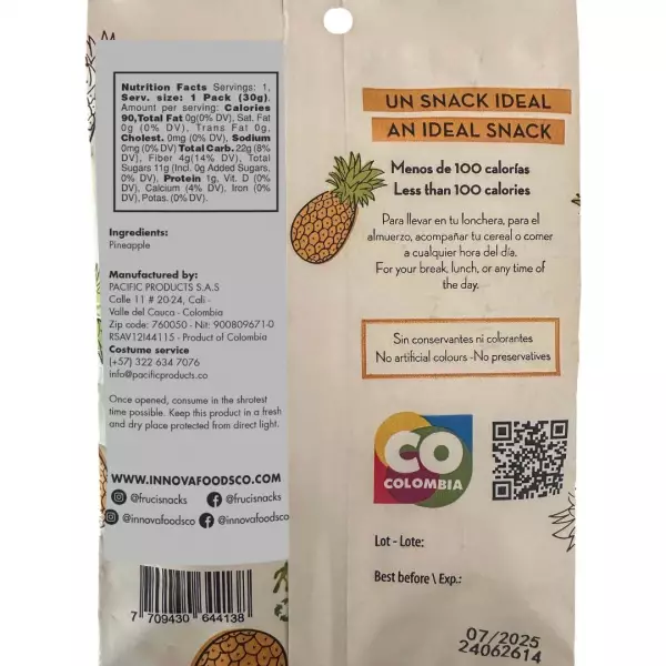 Fruci Dried Pineapple - 1.06 OZ - Gluten Free