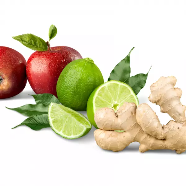 Ginger. Apple and Lemon Shot–3.4 oz. Boosts immunity. aids digestion. and provides natural energy.