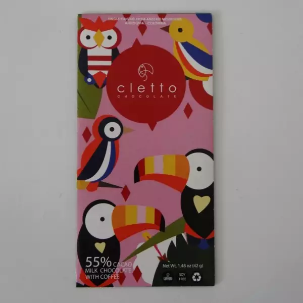 Milk Chocolate Bar - 55% Cacao with Coffee - 1.48 oz - Colombian Bean-to-Bar Chocolate