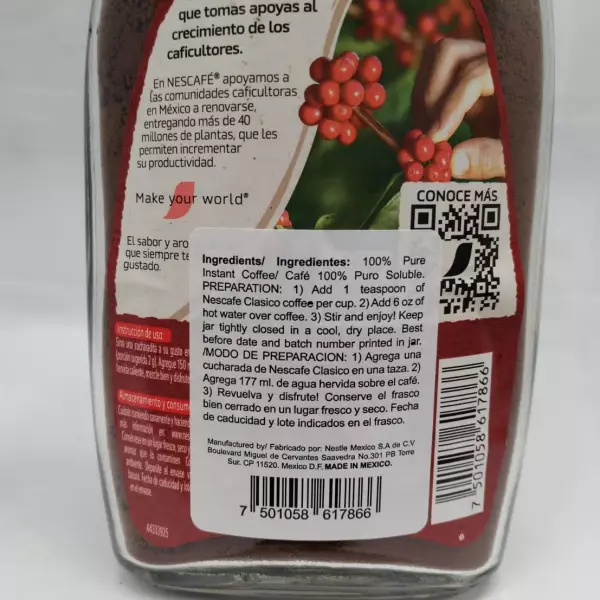 Nescafé Clásico Black Roast Instant Coffee  E