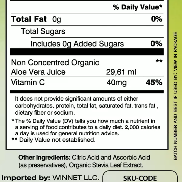 Organic Aloe Vera Juice drink