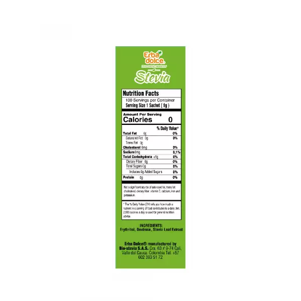 Organic Stevia Box 100 Sachets X 1.0 G E.D