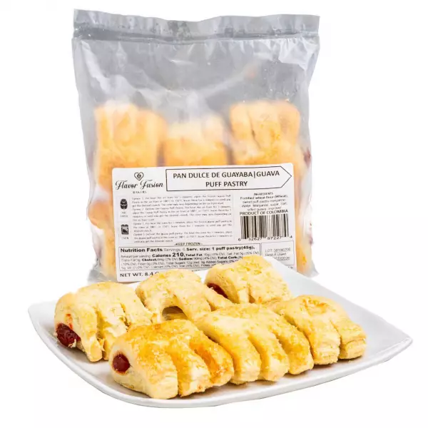 Pan dulce de guayaba-Guava Puff Pastry - 9.2 oz (6 unit per bag - 10 bag per Mastercase) E