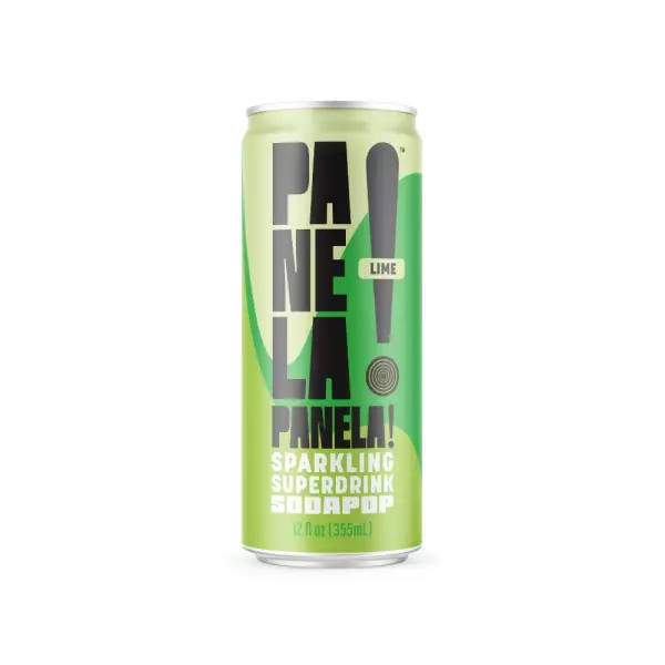 Panela!Panela! Sparkling Superdrink, Lime - 12 fl oz. No Refined Sugar, Organic, Vegan, Kosher E