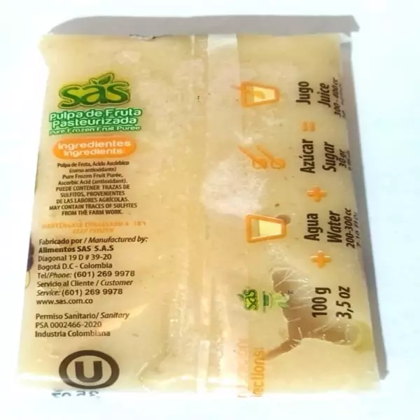 Pasteurized Soursop Fruit Pulp - 35 oz (1.000gr) - Free Sugar - Kosher -  Easy Off E