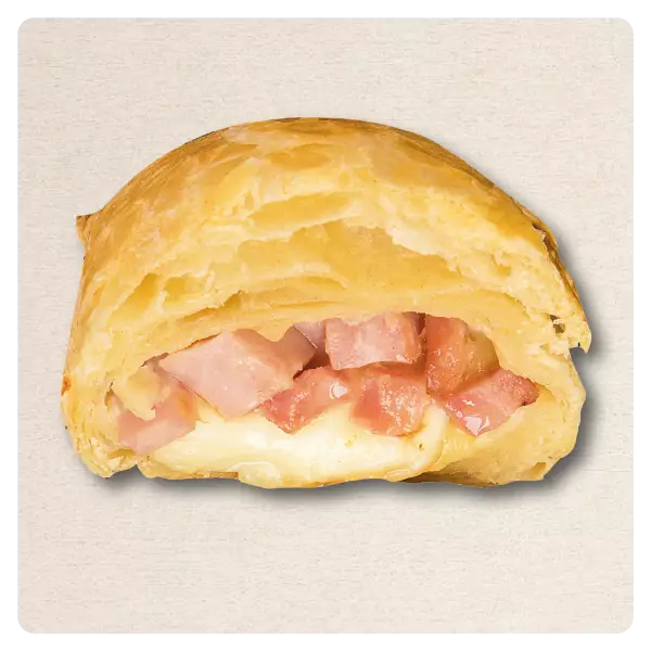 PUFF PASTRY STUFFED WITH HAM & CHEESE.RAW E