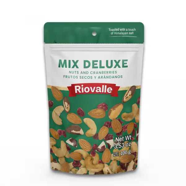 Riovalle | Mix Deluxe Nuts and Cranberries  | 3.5 oz