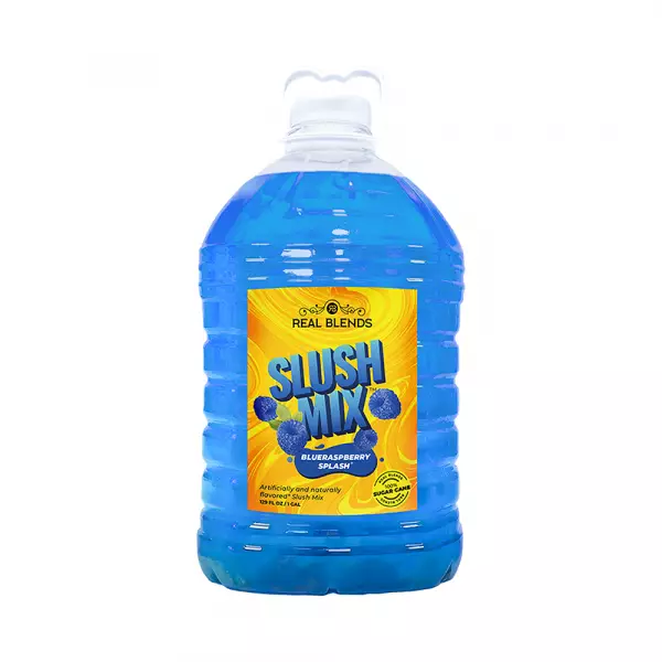 Slushie Mix 1:5 - Blue Raspberry Splash - 128 fl oz - Pure Cane Sugar